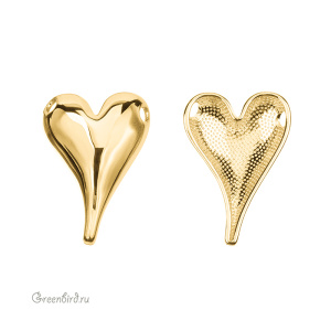 Подвеска "Сердечко-капля" 37 мм, золото, 1 шт. (#SV1701-Pendant-83G)