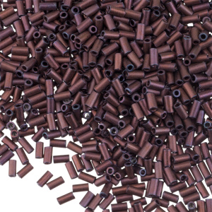 Бисер MIYUKI Bugle 3mm – Matte Metallic Dark Raspberry (#2005), 10 г