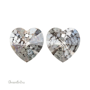 Swarovski 6228 подвеска Сердце 18 мм, черная патина (#001BLAPA), 1 шт.