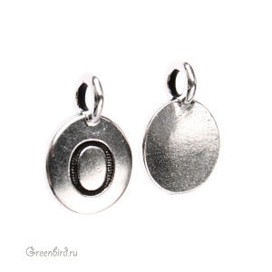 Подвеска "Буква O", ант. серебро, 1 шт. (#TC-240O-12)