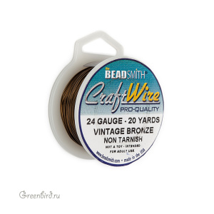 Проволока Craft Wire 24 Ga Vintage Bronze (CW24R-VW-20) Проволока Craft Wire 24 Ga Vintage Bronze (CW24R-VW-20)