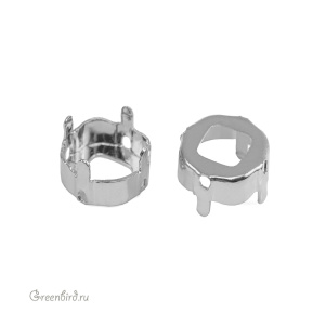 4470 Оправа для ювелирного кристалла Cushion Square FS 8 мм, белая бронза