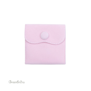 Бархатный мешочек - конверт с клапаном, розовый (#BAG-001)
