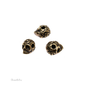 Бусина LH "Череп", ант. латунь, 1 шт. (#TC-5715)
