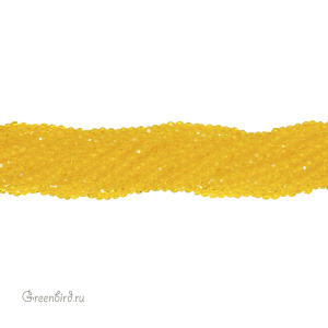 Бусины граненые рондели "Мини", лимонный, круглые, нить (#SVAB-R2011)