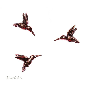 Бусина "Колибри", ант. медь, 1 шт. (#TC-5518)