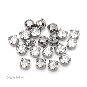 53200 Chaton Montees SS16 (4мм) в оправе, gunmetal – Crystal (#001) 53200 Chaton Montees SS16 (4мм) в оправе, gunmetal – Crystal (#001)