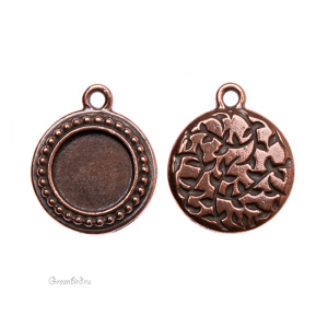 Подвеска-рамка круг, ант. медь, 1 шт. (#TC-2259)