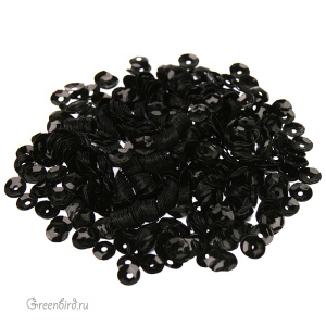 Пайетки LM Paris 4мм чаша, Noir (#LM20) Пайетки LM Paris 4мм чаша, Noir (#LM20)