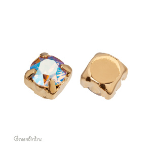 Swarovski 1088 Шатон в оправе SS29, золото, светлый колорадский топаз с мерцанием (#246SHIM), 1 шт.