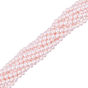 Жемчуг Crystalbird, круглый, 6 мм, Rosaline, нить (#65)
