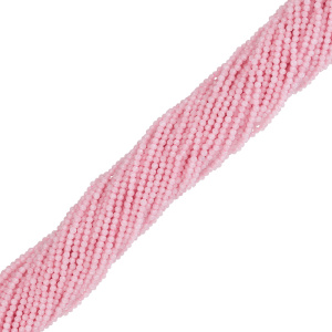 Бусины Циркон 2 мм, розовый, нить (#CN-ZRCN-009)