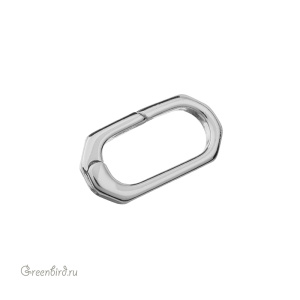 Кольцо-карабин "Восьмигранное звено" 20 мм, родий, 1 шт. (#SV1701-Z022-R)