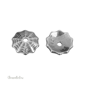 JBB Чашечка "Паутина", ант. серебро, 1 шт. (PAS150)