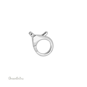 Замок-карабин 20 мм, родий, 1 шт. (#SV1701-JS-60R)