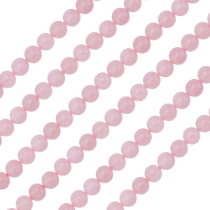 Бусины Розовый кварц 8 мм, круглые, нить (#SVA-NTS-13)