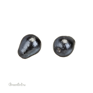 Хлопковый жемчуг "Капля" 8х11 мм, Black, 1 шт. (#CTP011-811-Black)