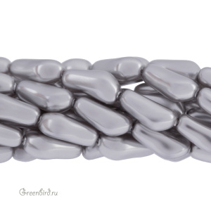 Swarovski 5844 Жемчуг барочный длинный 10 мм, светло-серый (#616), 1 шт.