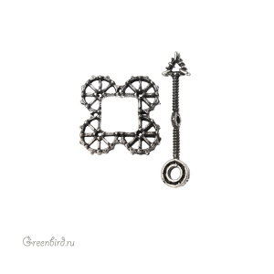 "Стимпанк", замок-тоггл, ант. серебро, 1 шт. (#С1452)