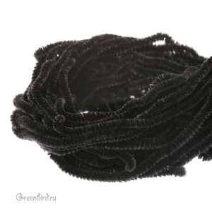 Шелковая синель AVAS, черная дымка 1 метр (#3226)