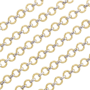 Цепочка фигурная 12 мм, биколор, 30 см (#Chain-113N)