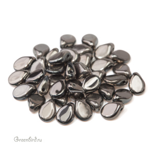 Pip Beads 5x7mm, Jet/Full Chrome, 5 гр (#23980/27400)
