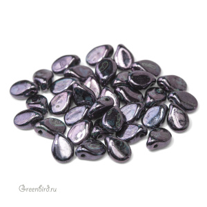 Pip Beads 5x7mm, Jet/Blue Luster, 5 гр (#23980/65431)
