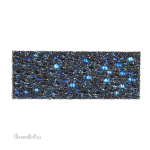 89803 Кристальная ткань Galuchat 75x29 мм – Black/Moonlight (#012/001MOL)