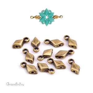 CYMBAL Концевик "Sykia" для GemDuo, ант. латунь, 1 шт. (#GD-012209-AB)