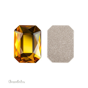 2602 Кристалл холодной фиксации Emerald Cut 14x10 мм – Sunflower (#292)
