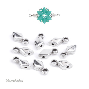 CYMBAL Концевик "Sykia" для GemDuo, ант. серебро, 1 шт. (#GD-012209-SP)