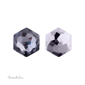Swarovski 4683 Тонкий Гексагон 12x13,5 мм, серебряная ночь (#001SINI), 1 шт.