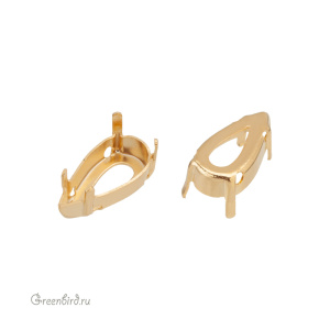 4322 Оправа для ювелирного кристалла Teardrop Fancy Stone 14х7 мм, золото