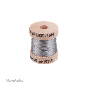 Шелковая нить Au Ver a Soie Soie Perlee®, металлический серый, 16 м (#672)