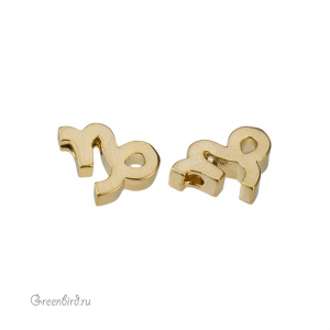 Бусина фигурная "Зодиак - Козерог", матовое золото, 1 шт. (9JJ271), Корея