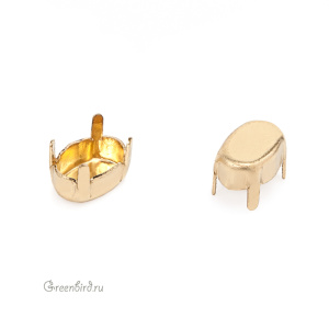 4120 Оправа без отверстий для Oval Fancy Stone 6х4 мм, латунь