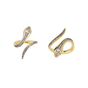 Кольцо разъемное "Змея", фианиты, золото (#SV1701-RNG-05G)