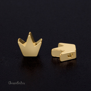 Бусина фигурная "Корона", золото, 1 шт. (#SVABM-10G)
