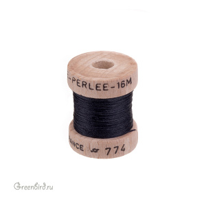 Шелковая нить Au Ver a Soie Soie Perlee®, черный, 16 м (#774)