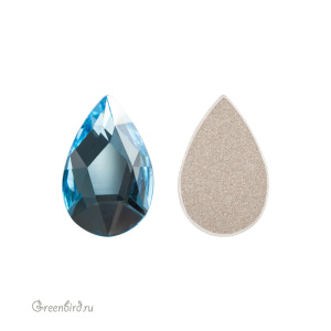Swarovski 2303 Клеевые стразы Капля 14х9 мм, аквамарин (#202), 1 шт.