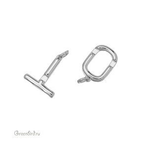 Замок-тоггл, 35 мм, родий, 1 шт. (#SV1701-T34)