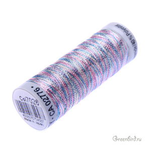 Металлизированная нить Gutermann, серебро/голубой/розовый (#7026)