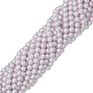 Crystalbird Жемчуг круглый 8 мм, лавандово-розовый шелк, нить (#36)