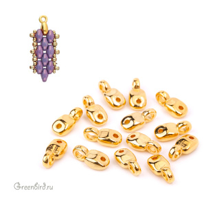 CYMBAL Концевик "Vourkoti" для SuperDuo, 24K Gold Plate, 1 шт. (#SD-012204-GP)