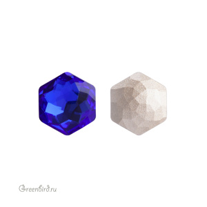Swarovski 4683 Тонкий Гексагон 10x11,2 мм, величественный синий (#296), 1 шт.