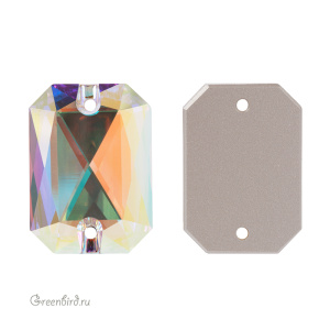 3252 Emerald Cut Sew-on Stone 28х20 мм – Crystal AB (#001AB)
