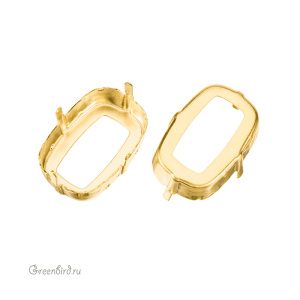 4568 Оправа для ювелирного кристалла Cushion Fancy Stone 27х18 мм, золото