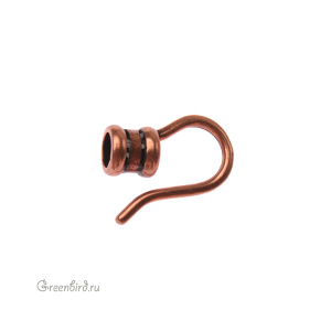 JBB Концевик-кримп с крючком, 15х5 мм, ант. медь (JB-7517)