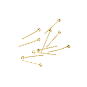 Пины жесткие с шариком 12 мм, золото, 10 шт. (#CN-P003G)