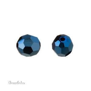 Swarovski 5000 Бусина круглая 6 мм, синий металлик FC (#001MEBFC), 1 шт.